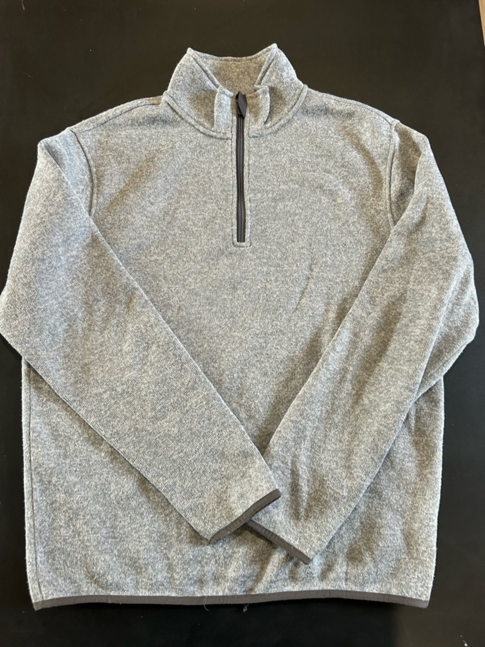 J. Crew Men's Heather Gray Half-Zip Fleece Sweater